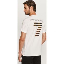 EA7 Emporio Armani - T-shirt. Czarne t-shirty męskie EA7 Emporio Armani, s, z aplikacjami, z elastanu, z okrągłym kołnierzem. Za 479,90 zł.