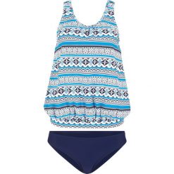 Tankini (2 części) bonprix ciemnoniebiesko-turkusowo-szary. Niebieskie stroje kąpielowe damskie bonprix, bez wzorów. Za 124,99 zł.