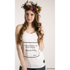 Top z cytatem, Oscar Wilde, Być niemożliwym. Bluzki damskie Pakamera, z nadrukiem, bez kołnierzyka. Za 79,00 zł.