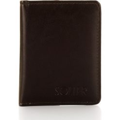 Eleganckie brązowe etui na dokumenty SOLIER E01. Pomarańczowe etui męskie Solier, ze skóry. Za 32,00 zł.