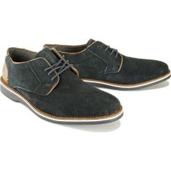 RIEKER 12504-14 blue combiantion, półbuty męskie. Niebieskie półbuty męskie Rieker, bez wzorów, na sznurówki. Za 299,90 zł.