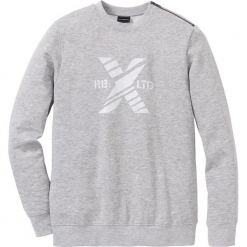 Bluza z zamkiem SLIM FIT bonprix jasnoszary melanż. Szare bluzy męskie bonprix, xl, z nadrukiem, bez kołnierzyka, bez rękawów, bez kaptura. Za 59,99 zł.