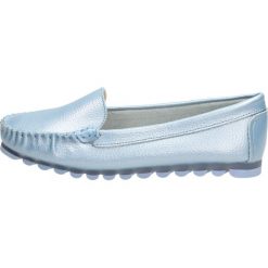 Skórzane mokasyny damskie FILIPPO DP130 BLUE. Niebieskie mokasyny damskie FILIPPO, klasyczne, na obcasie. W wyprzedaży za 119,00 zł.