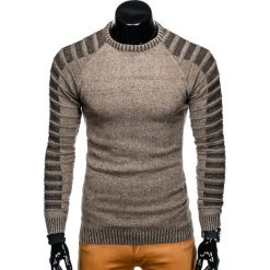 SWETER MĘSKI E138 - BEŻOWY. Czarne swetry klasyczne męskie marki Inny, m, z bawełny. Za 49,00 zł.