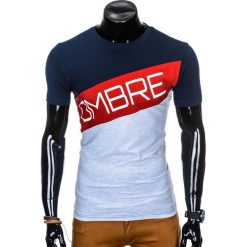 T-shirty męskie: T-SHIRT MĘSKI Z NADRUKIEM S650 - NIEBIESKI