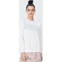 Bluza z napisami - Kremowy. Białe bluzy damskie Sinsay, s, z napisami, bez rękawów, bez kaptura. Za 49,99 zł.