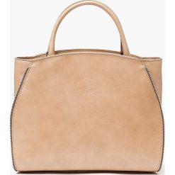 Torba Skórzana Fascinante Trono Beż. Szare torebki klasyczne damskie marki Vera Pelle, w paski, ze skóry, eleganckie, na ramię, bez dodatków. Za 329,00 zł.