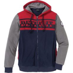 Bluza rozpinana z polaru z kapturem Regular Fit bonprix ciemnoniebiesko-dymny szary - ciemnoczerwony. Czarne bluzy męskie rozpinane marki Cropp, l, z polaru, z kapturem. Za 129,99 zł.