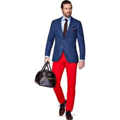 Marynarka Granatowa Jese. Czerwone marynarki męskie marki LANCERTO, s, bez wzorów, z bawełny, eleganckie. W wyprzedaży za 299,90 zł.