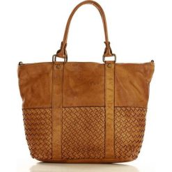 MARCO MAZZINI Torebka skórzana shopper treccia old pelle lavata camel. Brązowe torby damskie na zakupy MAZZINI, w paski, ze skóry, biznesowe, bez dodatków. Za 499,00 zł.