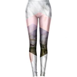 Legginsy we wzory: Legginsy w kolorze szaro-różowym