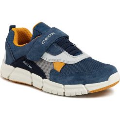 Sneakersy GEOX - J Flexyper B. D J029BD 01422 C4B2G S Avio/Dk Yellow. Niebieskie trampki chłopięce Geox, bez wzorów, ze skóry, na rzepy. W wyprzedaży za 259,00 zł.