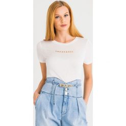 T-SHIRT trussardi jeans. T-shirty damskie Trussardi Jeans, l, bez wzorów, z jeansu, bez kołnierzyka. Za 209,00 zł.