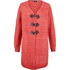 Długi sweter rozpinany bonprix czerwony karminowy. Czerwone swetry damskie bonprix, bez wzorów, z długim rękawem, długie, bez kaptura. Za 84,99 zł.