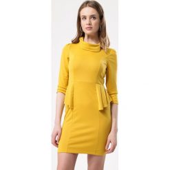 Żółta Sukienka Stableness. Żółte sukienki damskie Born2be, xl, bez wzorów, bez kołnierzyka, bez rękawów, mini. Za 39,99 zł.