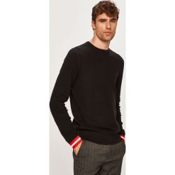 Calvin Klein - Sweter. Czarne swetry męskie Calvin Klein, s, bez wzorów, z elastanu, z okrągłym kołnierzem, bez kaptura. Za 449,90 zł.