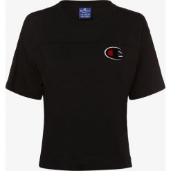 Champion - T-shirt damski, czarny. Czarne t-shirty damskie Champion, l, z aplikacjami, z bawełny, bez kołnierzyka. Za 159,95 zł.