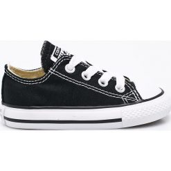 Converse - Tenisówki dziecięce Chuck Taylor All Star. Czarne trampki chłopięce Converse, bez wzorów, z gumy, retro, z okrągłym noskiem, na sznurówki. Za 169,90 zł.