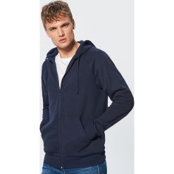 Rozpinana bluza Basic z kapturem - Granatowy. Niebieskie bluzy męskie marki Cropp, s, bez wzorów, z kapturem, bez rękawów, z kapturem. Za 89,99 zł.
