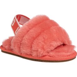 Kapcie UGG - T Fluff Yeah Slide 1098579T Pcrl. Pomarańczowe sandały dziewczęce Ugg, ze skóry, bez zapięcia. Za 259,00 zł.