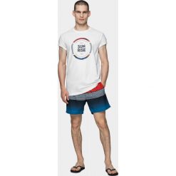 T-shirt męski TSM610 - biały - Outhorn. Białe koszulki męskie Outhorn, m, bez wzorów, bez kołnierzyka. W wyprzedaży za 29,99 zł.