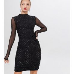Mini sukienka z cekinami - Czarny. Czarne sukienki damskie Mohito, s, bez wzorów, bez kołnierzyka, bez rękawów, mini. Za 119,99 zł.