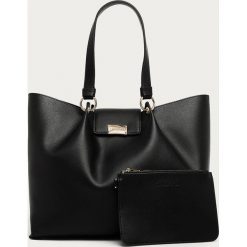 Trussardi Jeans - Torebka. Czarne torby damskie na zakupy Trussardi Jeans, w paski, z poliesteru, na ramię, duże, bez dodatków. Za 689,90 zł.