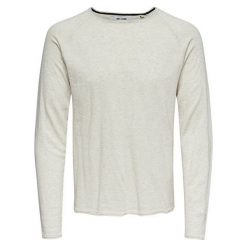ONLY&SONS Męska Sweter Andre jako 12 Raglan Crew Neck Knit Reg Oatmeal (rozmiar XL). Swetry męskie Only&Sons, xl, bez wzorów, bez kołnierzyka, bez kaptura. W wyprzedaży za 68,00 zł.