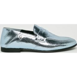 Tommy Hilfiger - Mokasyny. Szare mokasyny damskie TOMMY HILFIGER, ze skóry, na obcasie. W wyprzedaży za 319,90 zł.