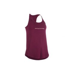 Top do tańca nowoczesnego damski. Czarne topy damskie DOMYOS, bez wzorów, z elastanu, bez kołnierzyka. Za 49,99 zł.