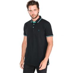 Trussardi Jeans Polo Koszulka Czarny. Czarne podkoszulki męskie Trussardi Jeans, m, bez wzorów, z bawełny, bez rękawów. Za 347,95 zł.
