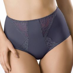 Klasyczne figi Honey H36. Szare figi damskie marki Astratex, w koronkowe wzory, z bawełny. Za 42,99 zł.