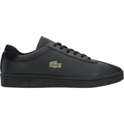 Skórzane sneakersy "Masters" w kolorze czarnym. Czarne sneakersy męskie Lacoste, na sznurówki. W wyprzedaży za 219,95 zł.
