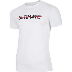 T-shirt męski TSM217 - biały. Białe koszulki męskie 4f, m, bez wzorów, bez kołnierzyka. Za 29,99 zł.