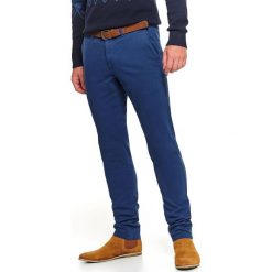 Spodnie tkaninowe chino slim. Niebieskie spodnie męskie Top Secret, na co dzień, na zimę, s, bez wzorów, z tkaniny, eleganckie. Za 129,99 zł.