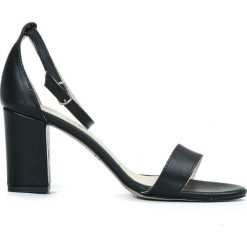 Sandałki na obcasie - skóra naturalna - model 342 - kolor czarny lico. Czarne sandały damskie Zapato, bez wzorów, ze skóry, bez obcasa, na obcasie, bez zapięcia. Za 279,00 zł.