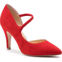 Szpilki CAPRICE - 9-24402-22 Red Suede 524. Czerwone półbuty damskie Caprice, bez wzorów, ze skóry, bez obcasa, na obcasie, bez zapięcia. W wyprzedaży za 179,00 zł.