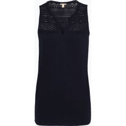 Esprit Casual - Top damski, niebieski. Niebieskie topy damskie Esprit Casual, l, w koronkowe wzory, z koronki, bez kołnierzyka. Za 109,95 zł.