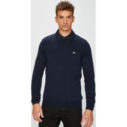 Lacoste - Sweter. Niebieskie swetry męskie Lacoste, s, bez wzorów, z bawełny, z okrągłym kołnierzem, bez kaptura. Za 469,90 zł.