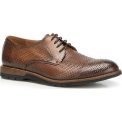 Buty męskie. Niebieskie półbuty męskie Wittchen, na lato, bez wzorów, ze skóry, bez zapięcia. Za 499,90 zł.