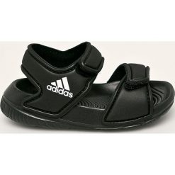 Adidas - Sandały dziecięce. Czarne sandały dziewczęce Adidas, z materiału, bez zapięcia. Za 89,90 zł.