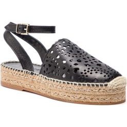 Espadryle TWINSET - Espadrillas 191TCP062 Nero 00006. Czarne espadryle damskie marki Twinset, bez wzorów, ze skóry, bez obcasa, na obcasie. Za 789,00 zł.