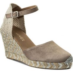 Espadryle EVA MINGE - Cerceda 3C 18MJ1372386ES 603. Brązowe espadryle damskie marki Eva Minge, z materiału, na obcasie. W wyprzedaży za 199,00 zł.