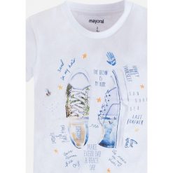 Mayoral - T-shirt dziecięcy 92-134 cm. Szare t-shirty chłopięce marki Mayoral, z nadrukiem, z bawełny, z okrągłym kołnierzem. Za 54,90 zł.