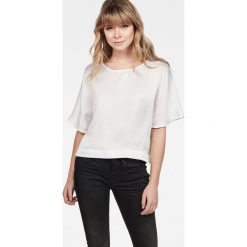 G-Star Raw - Top. Białe topy damskie G-Star RAW, s, bez wzorów, z bawełny, z okrągłym kołnierzem. W wyprzedaży za 179,90 zł.
