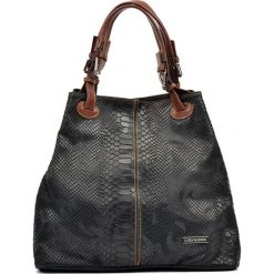 Shopper bag damskie: Skórzane torebka w kolorze czarnym – (S)30 x (W)37 x (G)16 cm