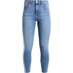 Topshop JAMIE SIDE STRIPE Jeans Skinny Fit blue denim. Niebieskie jeansy damskie marki Topshop, z elastanu. Za 269,00 zł.