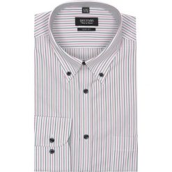 Koszula lugar 1934 długi rękaw slim fit róż. Różowe koszule męskie Recman, m, w paski, z bawełny, sportowe, button down, z długim rękawem. Za 29,99 zł.