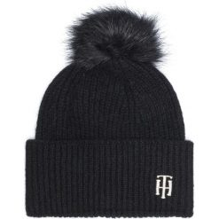 Tommy Hilfiger Czapka zimowa Czarny. Czarne czapki damskie na zimę, z wełny. Za 238,95 zł.