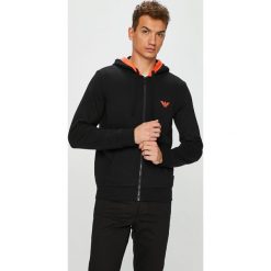 Emporio Armani - Bluza. Szare bluzy męskie rozpinane marki Emporio Armani, l, z bawełny, z kapturem. Za 569,90 zł.
